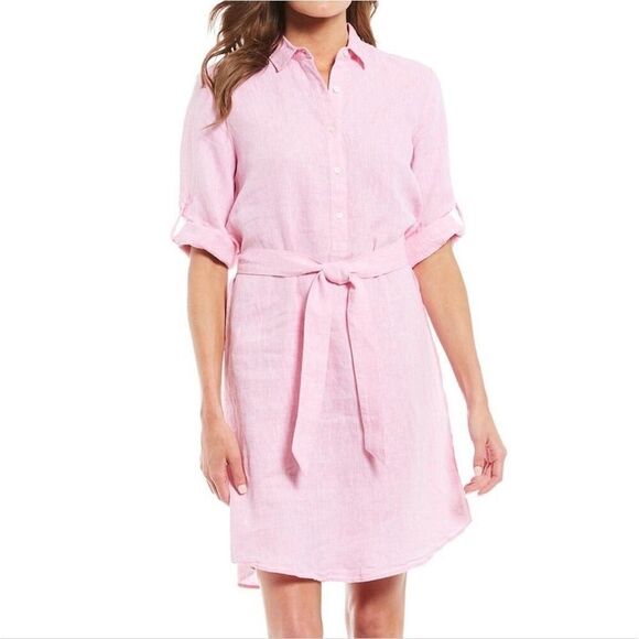 J. McLaughlin Dresses & Skirts - J. McLaughlin Melinda Linen Shirtdress in Begonia Pink Size XS